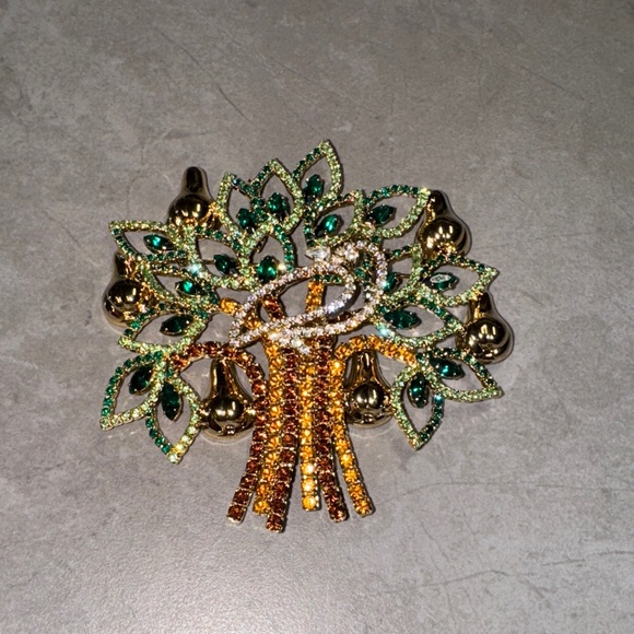 Kirks Folly Jewelry - Kirks Folly Gold Green Brooch Limited Edition Partridge in a Pear Tree #54/500